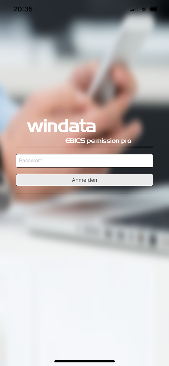 Anmeldung windata ebics permission pro App