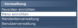 Verwaltung - Menü einrichten