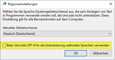 Regionseinstellungen
