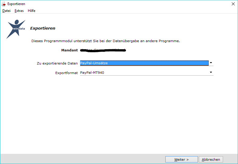 Export von PayPal-Umsätzen im Format MT940