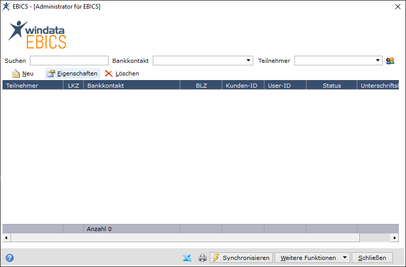 EBICS-Kontakt synchronisieren