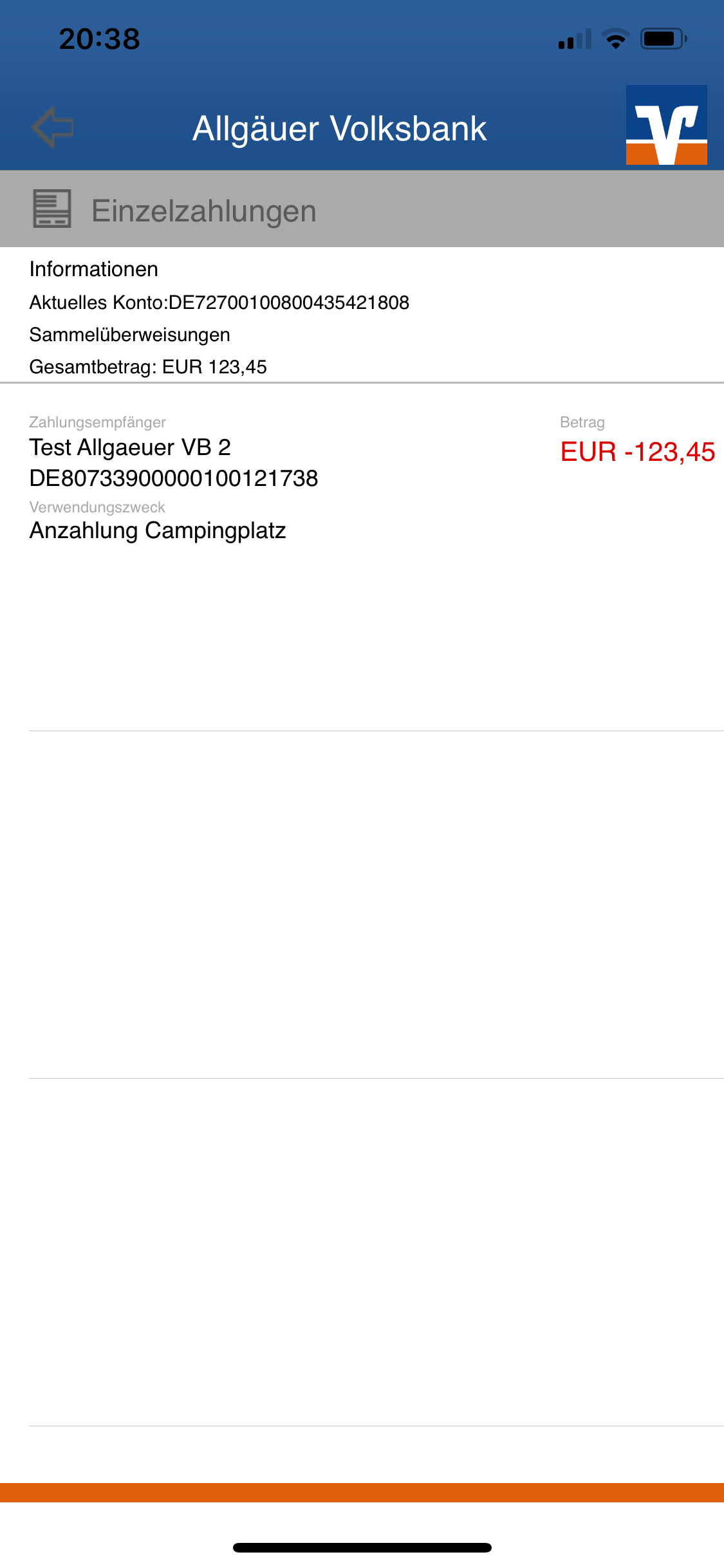 Einzelzahlungen einer Sammeldatei anzeigen